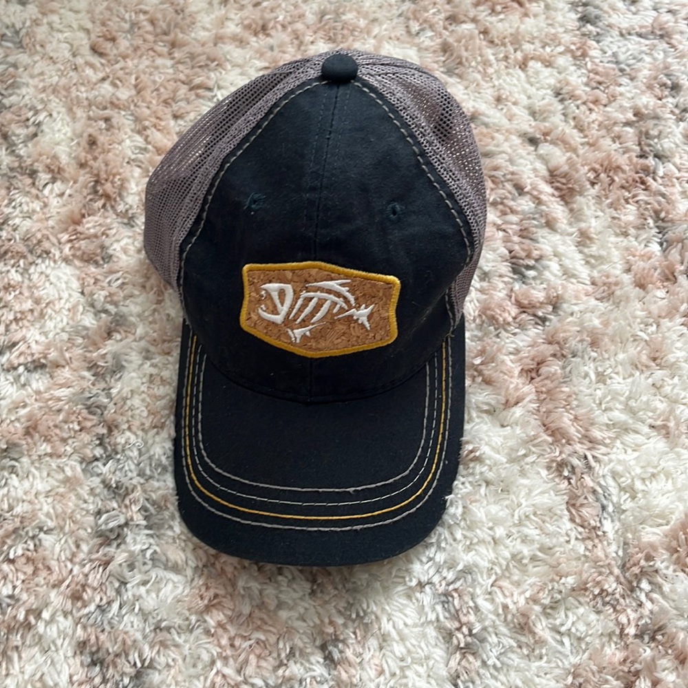 G. Loomis Cork Fish Trucker Hat yellow gray and black